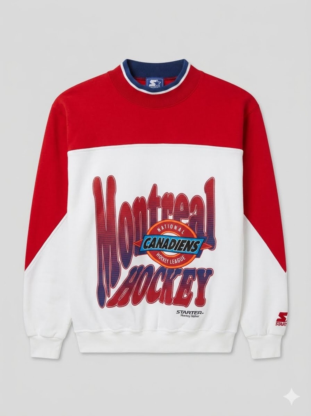 Vintage 1990s Starter Montreal Canadiens Red & White Crewneck Sweater
